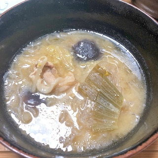 湯豆腐後のおいしい豚汁